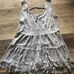 Anthropologie gray Babydoll tank tunic top